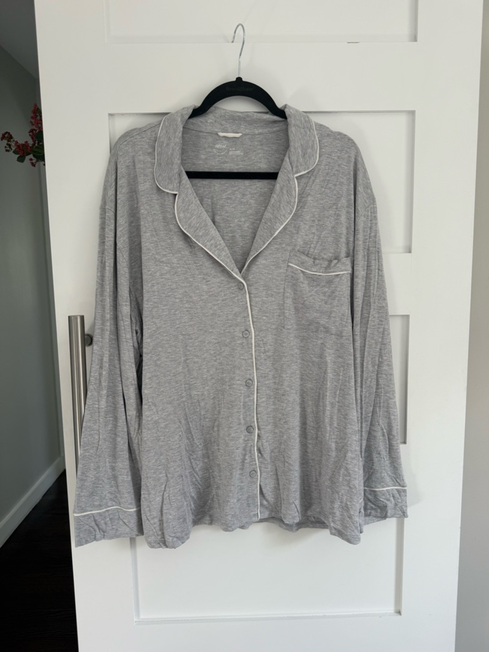 AERIE so soft Light Gray Button-Down Pajama Top - NWT